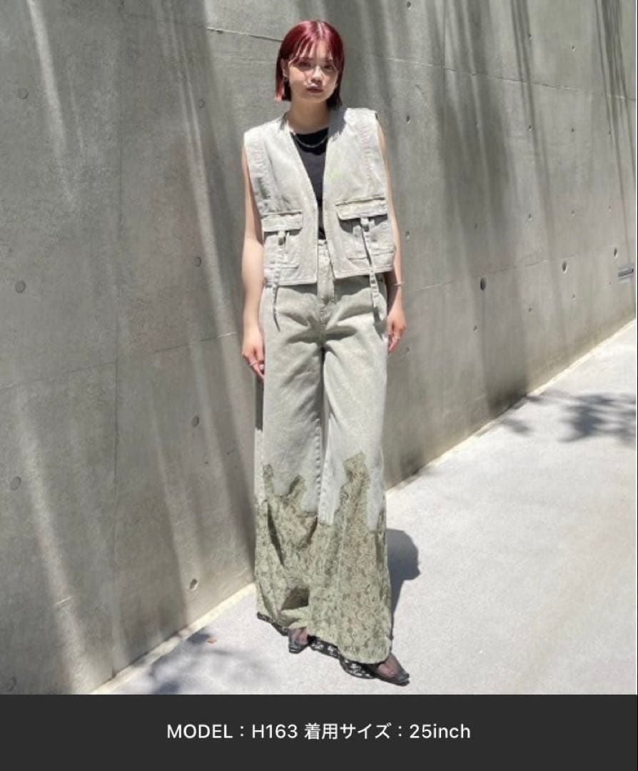 新品未使用LACE DOCKING FADE DENIM PANTS とVEST