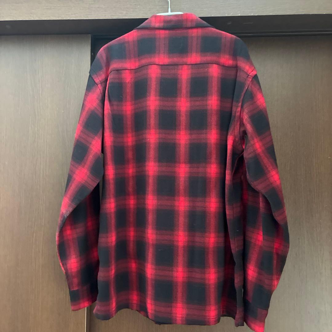 TOWNCRAFT ポリレーヨンシャツ オンブレ PENNEY'S 赤黒チェック