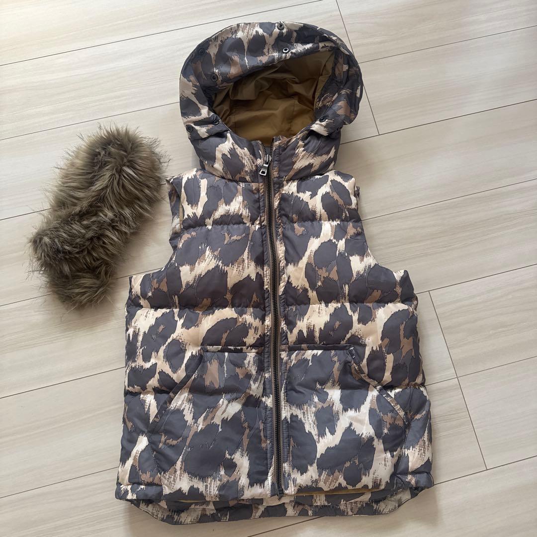 値下げ　COACH レオパード柄 ダウンベスト XS