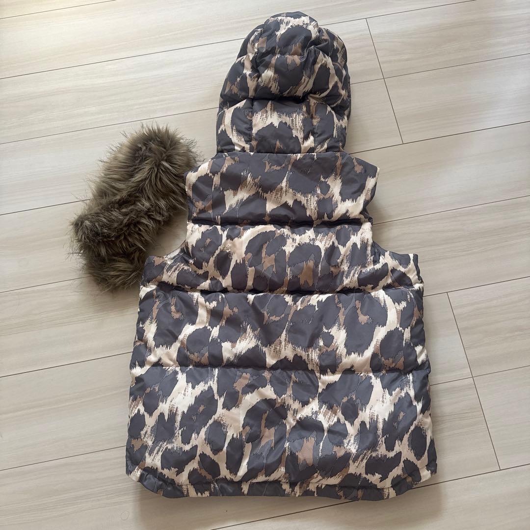 値下げ　COACH レオパード柄 ダウンベスト XS