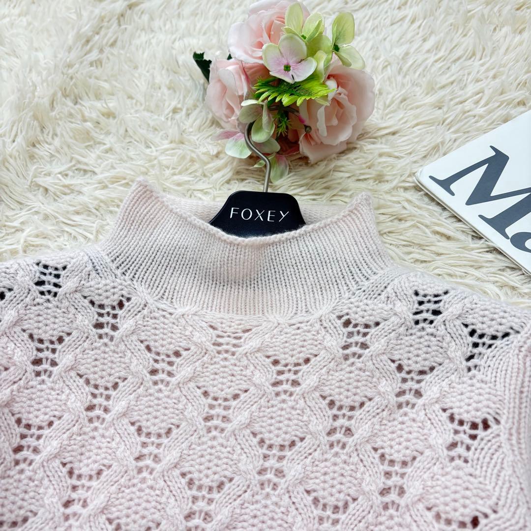 美品✨Max&Co 高級ピュアカシミヤ100%透かし編みニットセーター　ピンクS