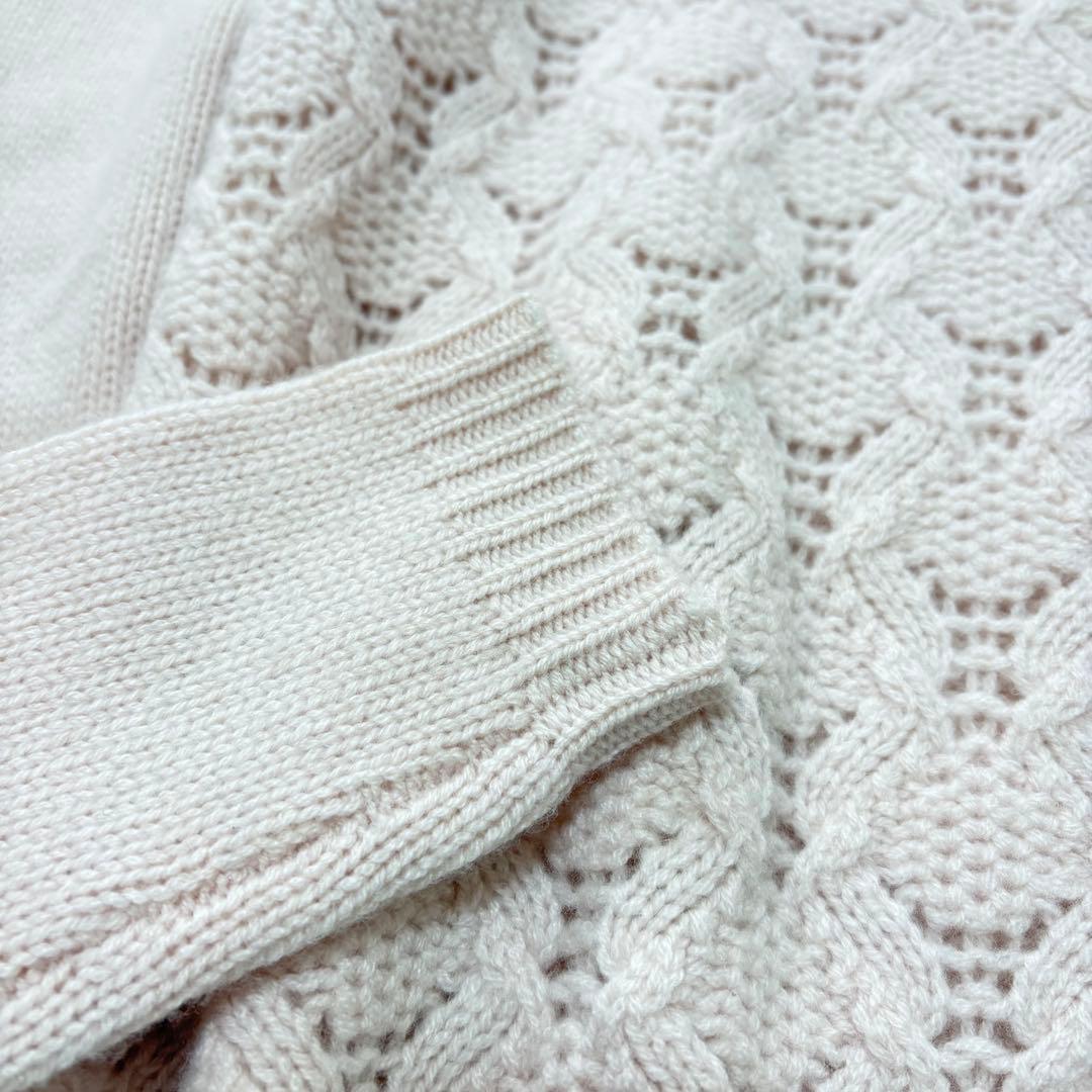 美品✨Max&Co 高級ピュアカシミヤ100%透かし編みニットセーター　ピンクS