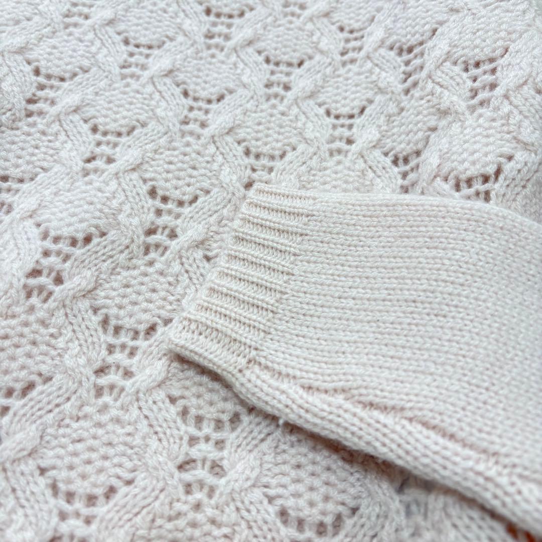 美品✨Max&Co 高級ピュアカシミヤ100%透かし編みニットセーター　ピンクS