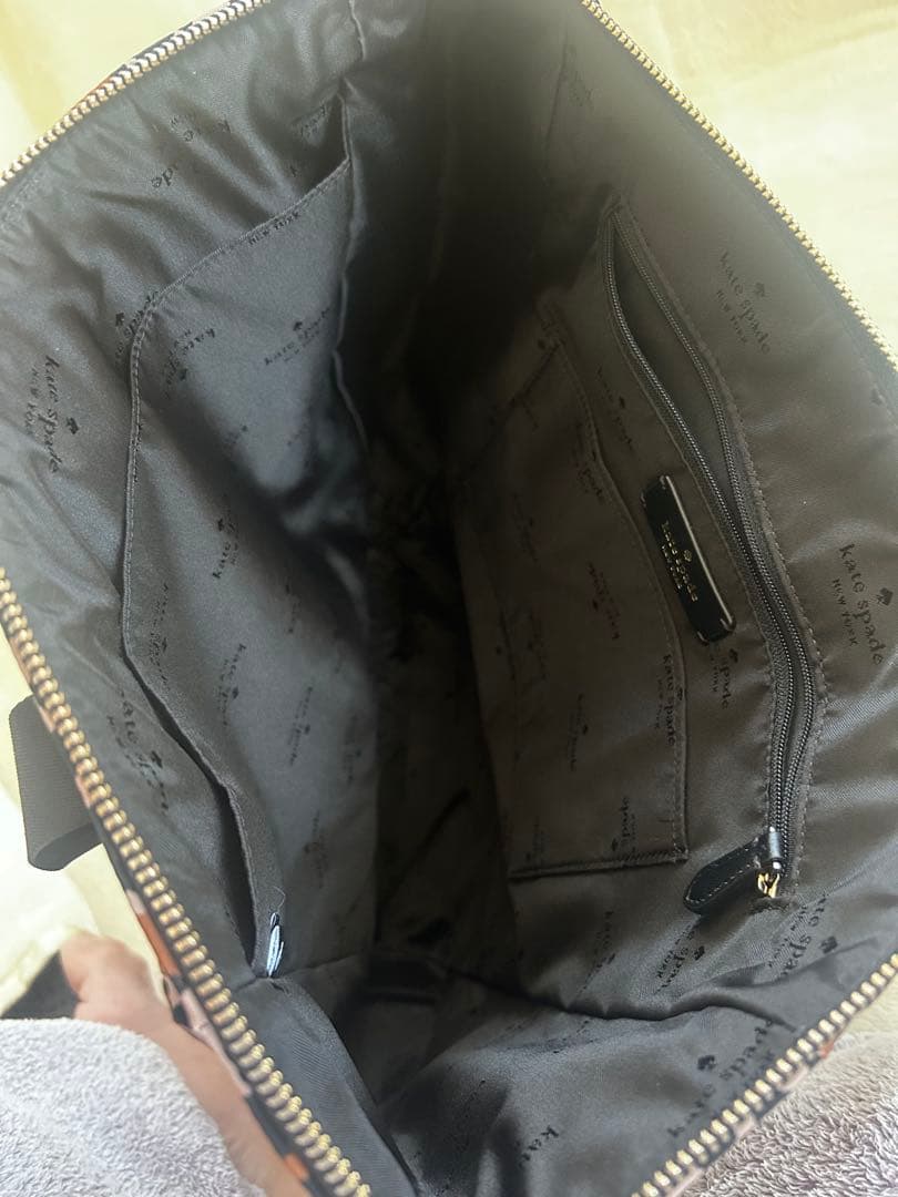 ケイトスペード レオパード ヒョウ柄 2way キャリーオンバッグ ハンドバッグ