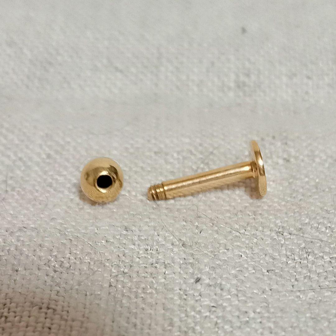 18金(K18)　ラブレット(ボディピアス)　14G　4mmボール　ポスト8mm