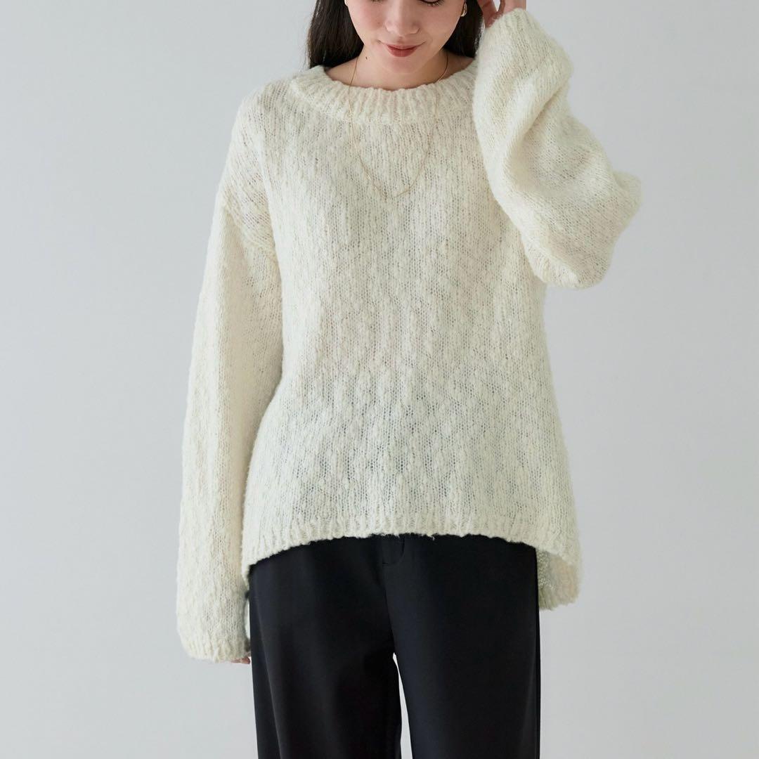 美品　crewre クルーレ ロービングスラブルーズニット ecru