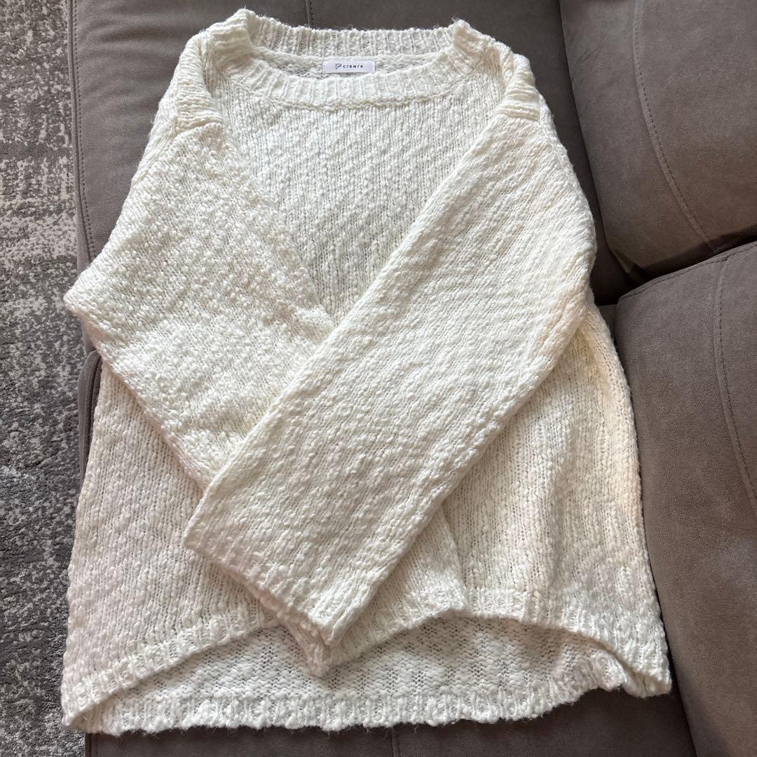 美品　crewre クルーレ ロービングスラブルーズニット ecru