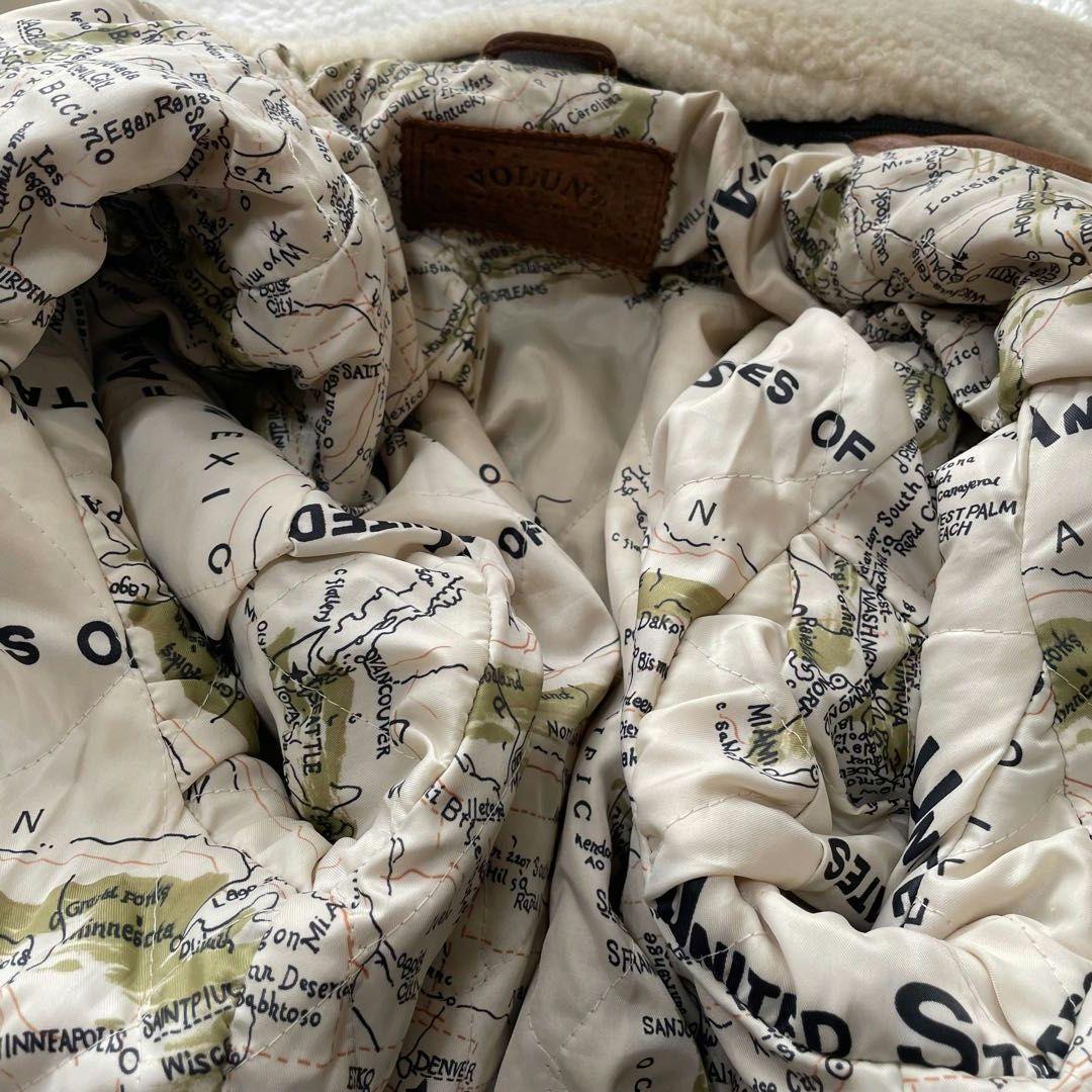 【地図柄L】VOLUNT G-1 A-2 レザー フライトジャケット　ブラウン