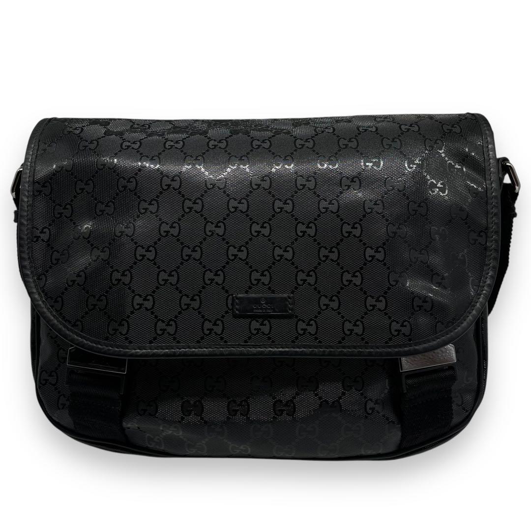 美品■GUCCI インプリメ メッセンジャーバッグ GG メタリック ショルダー