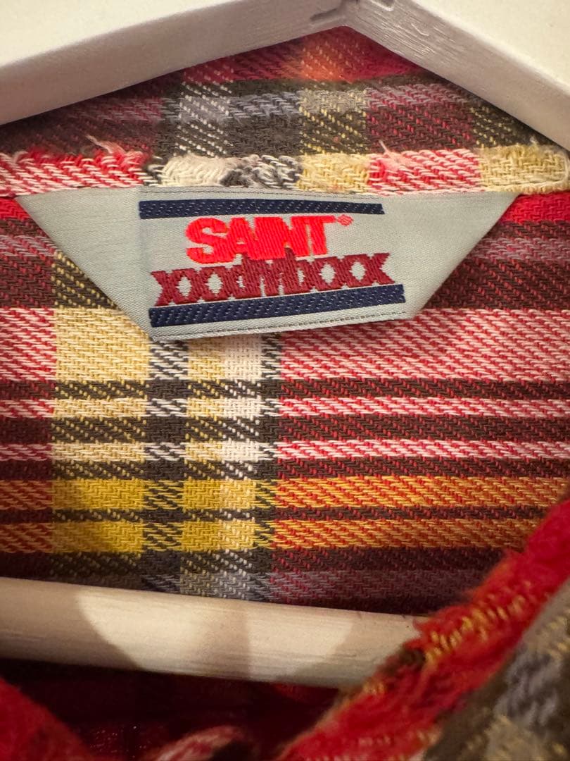 【希少XL】SAINT MICHAEL ダメージ加工 チェックシャツ