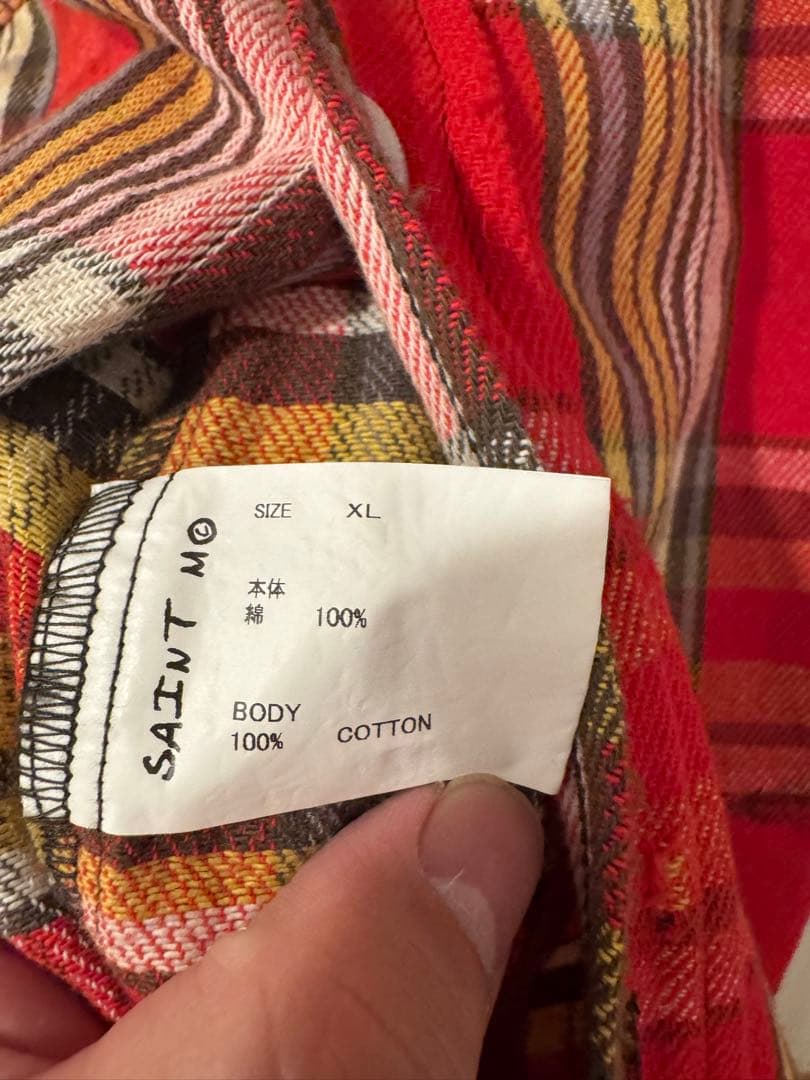 【希少XL】SAINT MICHAEL ダメージ加工 チェックシャツ