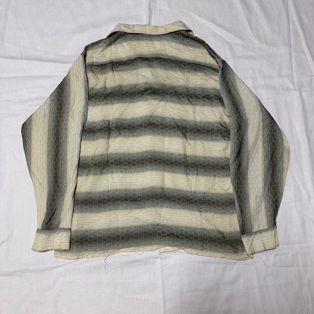 50's samsons ヴィンテージ　シャツ　金刺繍　黒金白　短丈　激レア