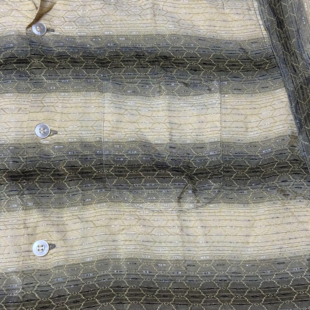 50's samsons ヴィンテージ　シャツ　金刺繍　黒金白　短丈　激レア