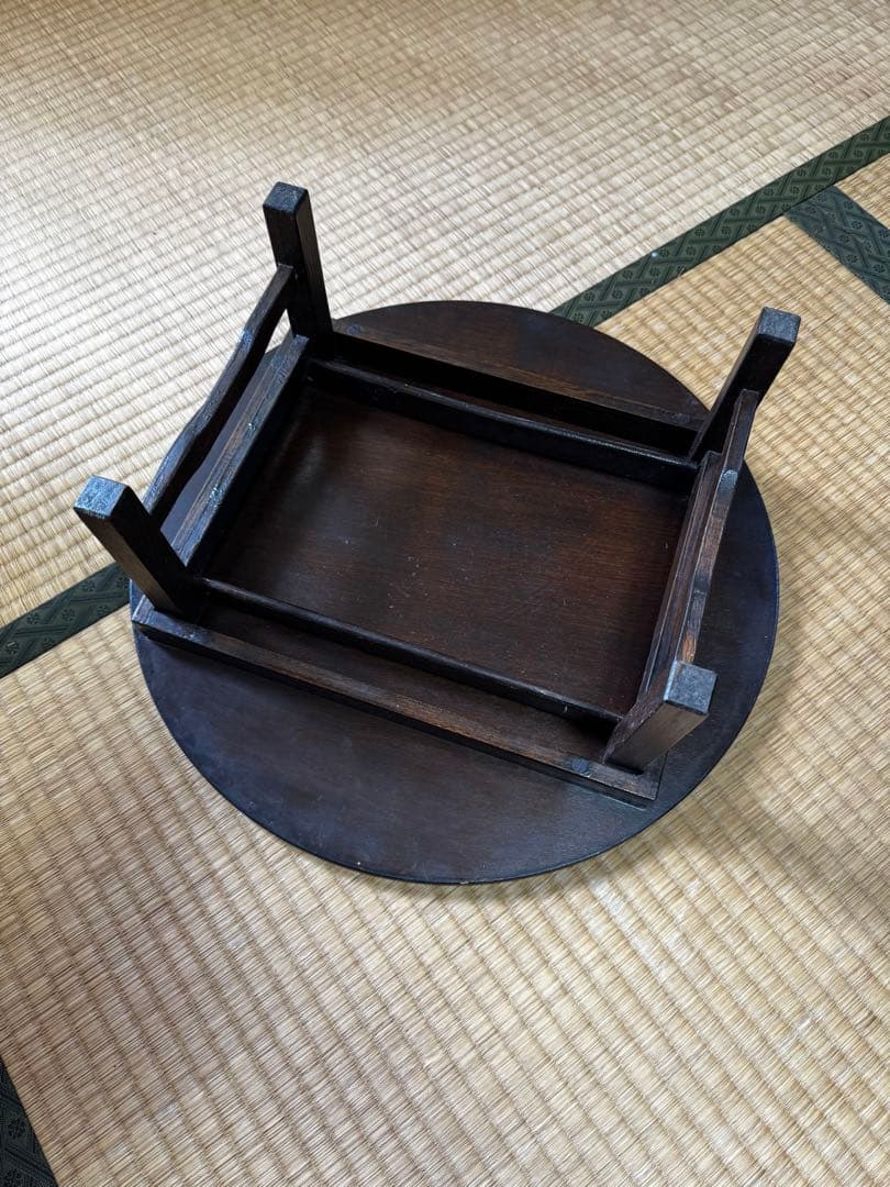 【激レア・希少・極小サイズ】古道具の風合いを楽しむミニちゃぶ台（直径42cm）