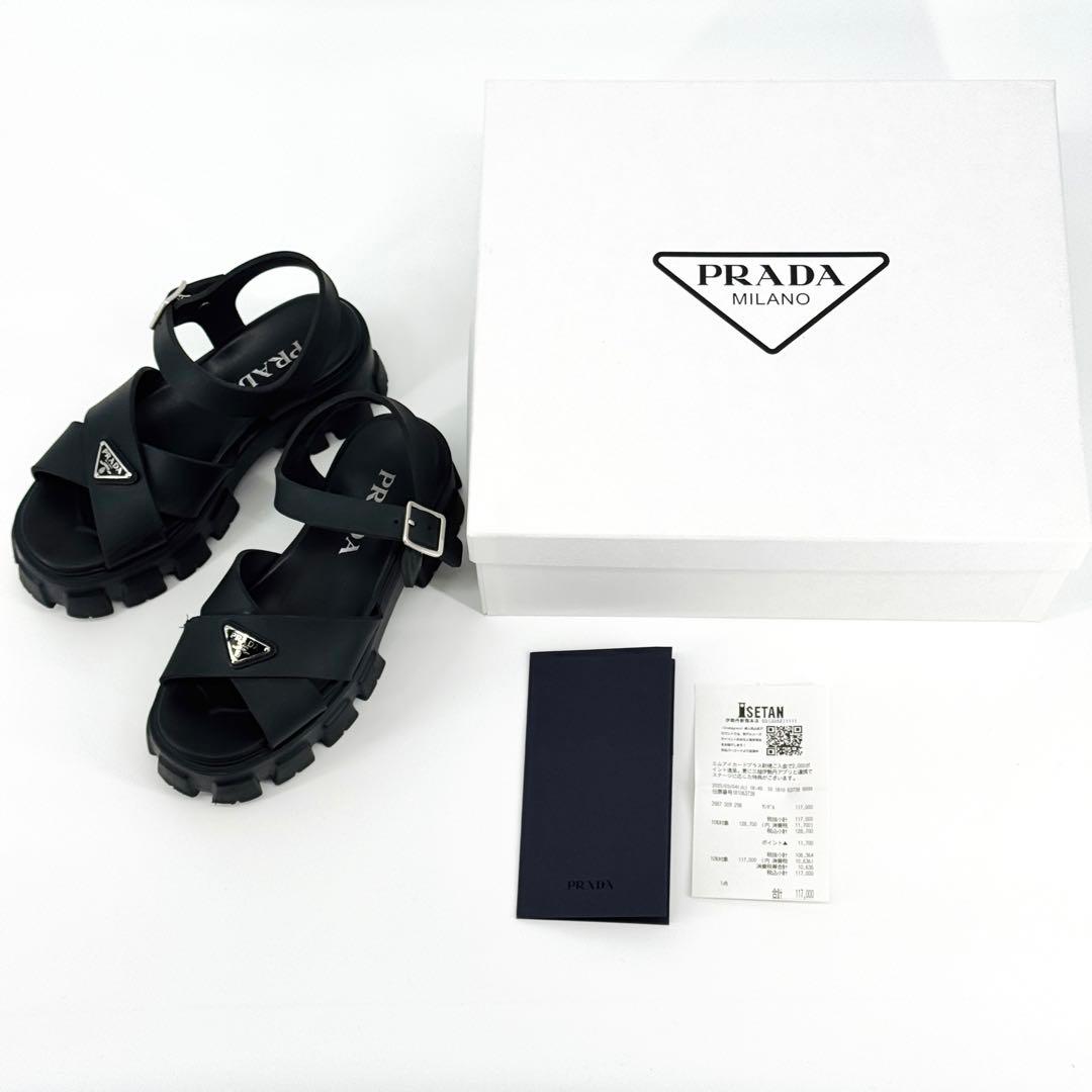 25SS PRADA プラダ モノリス ラバーサンダル ミュール 37