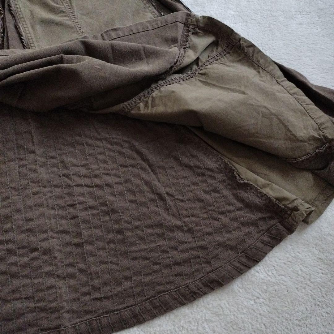 希少goaミリタリーポーチ付きロングスカートy2k カーキリネンジップ