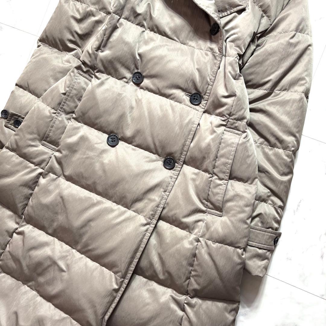 【23AW】セオリーリュクス ダブルブレスト ロングダウンコート グレージュ M