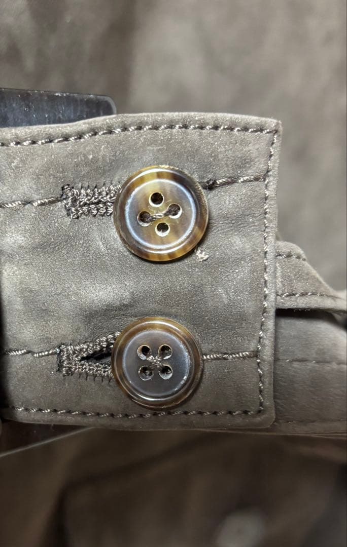 HERMES ブラウン スェードレザー ジャケット ベルト付き