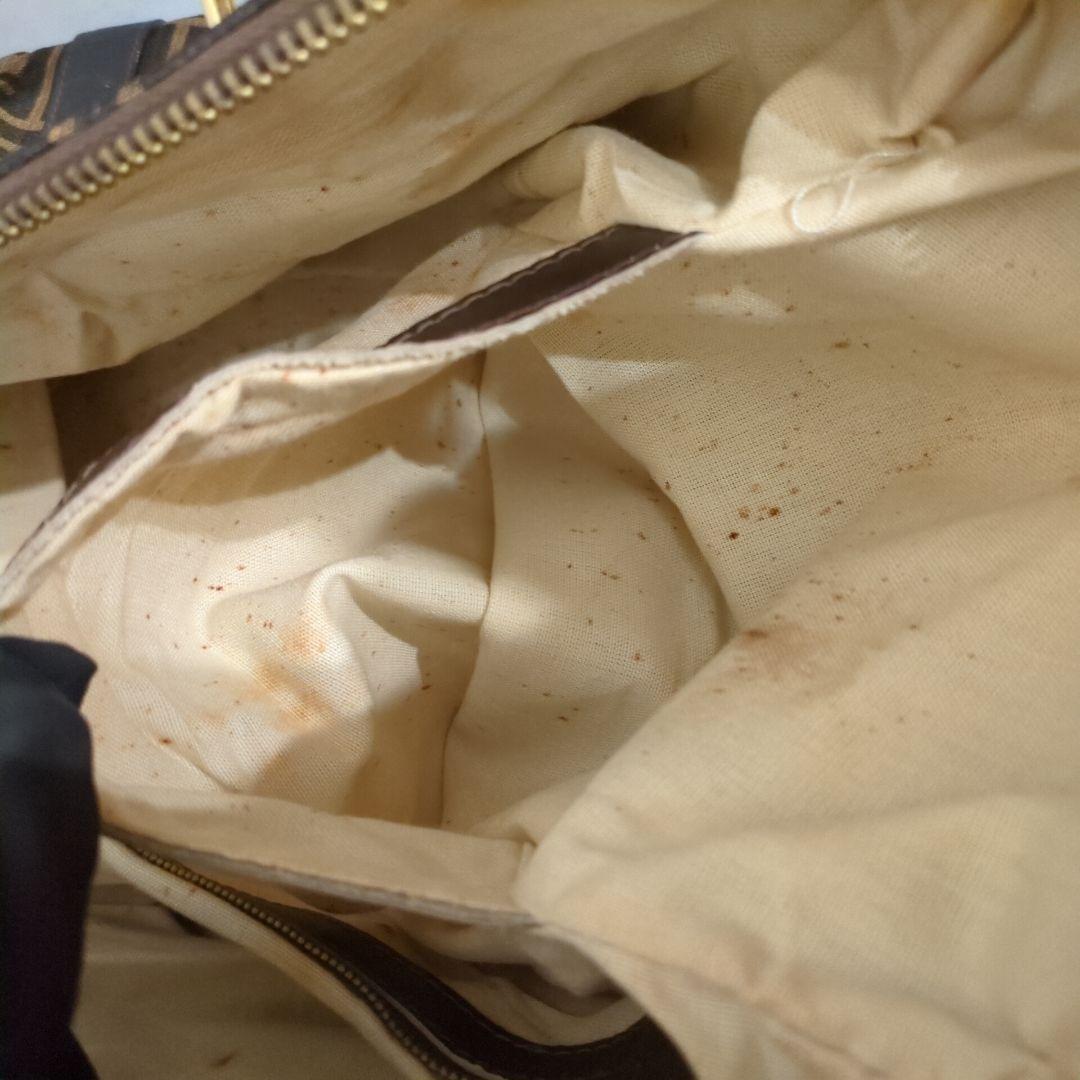 FENDI フェンディ ボストンバッグ ズッカ柄 大容量 キャンバス レザー