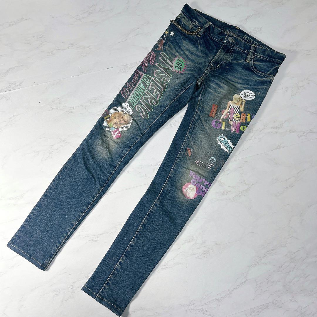 美品✨HYSTERIC GLAMOUR グラフィックデニム スタッズ　xs