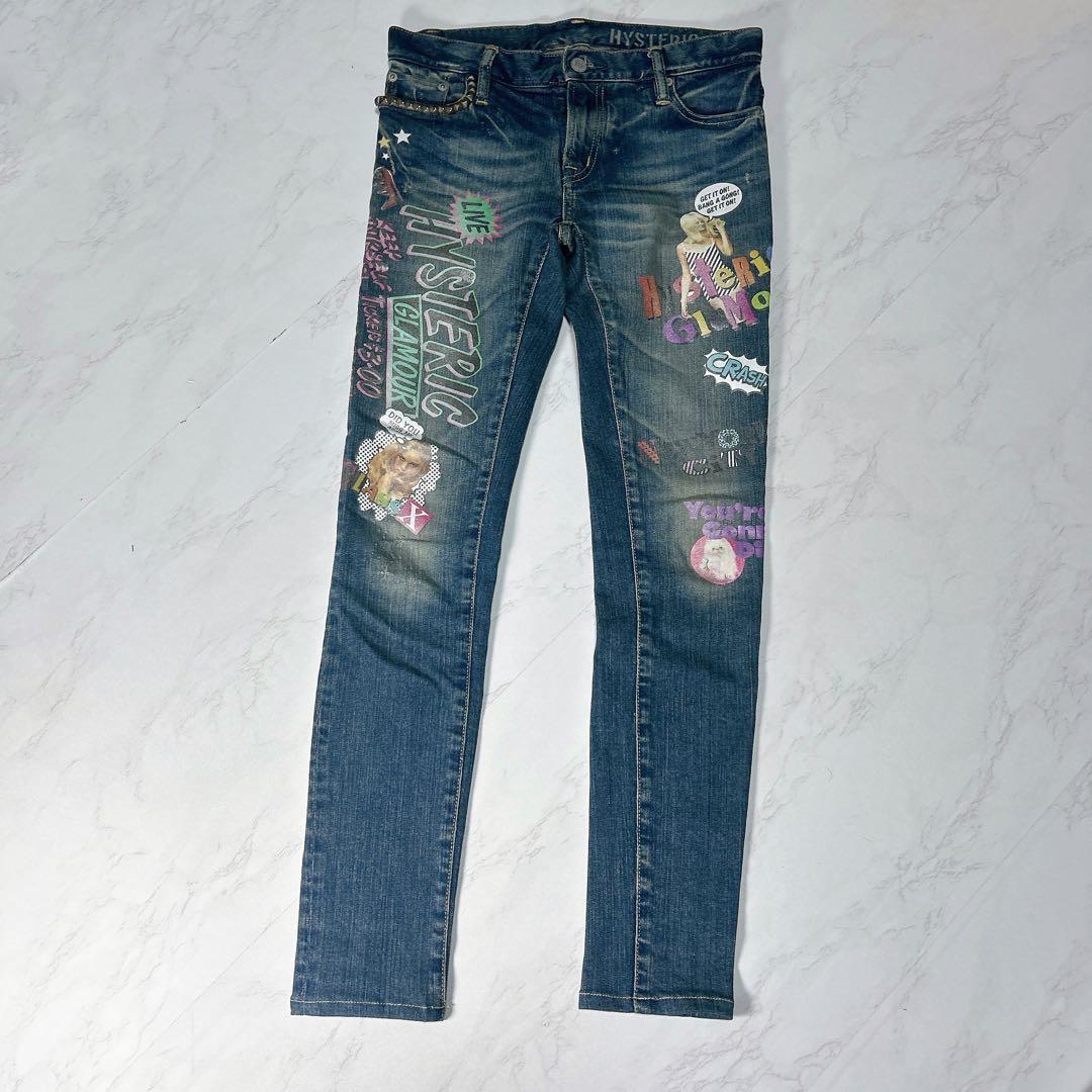 美品✨HYSTERIC GLAMOUR グラフィックデニム スタッズ　xs