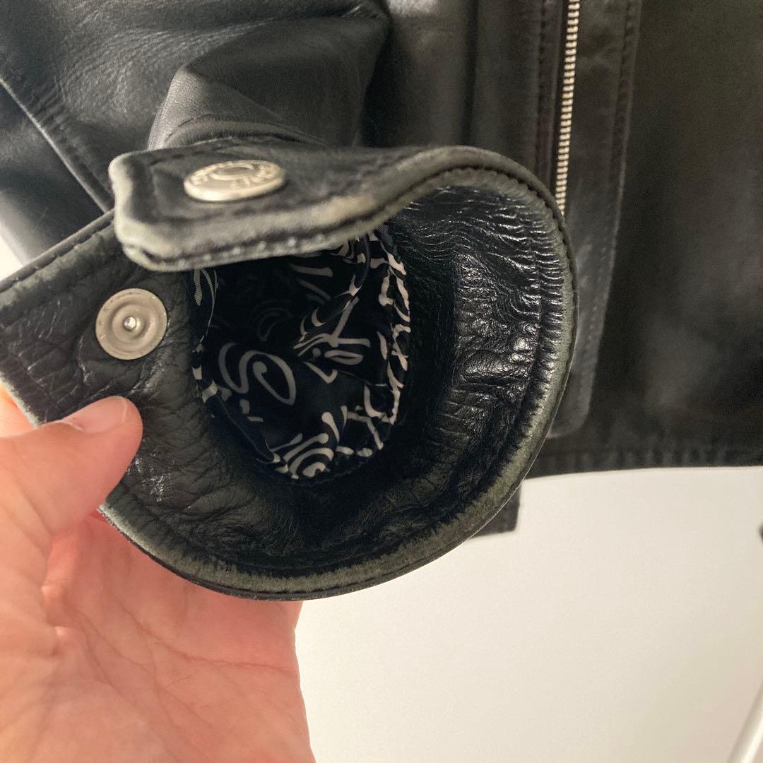 Lサイズ⭐︎schott✖️stussy シングルライダースジャケット