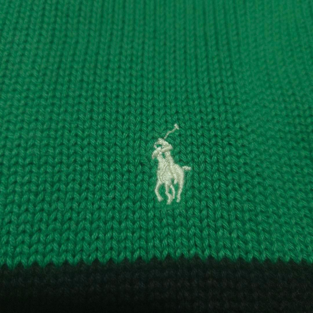 良色　ポロラルフローレン　ボーダーニットセーター　ワンポイント刺繍　POLO