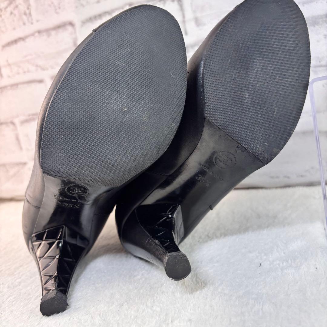 大幅値下げ★CHANEL・レザー切替 アンクル ココマーク ブーツ