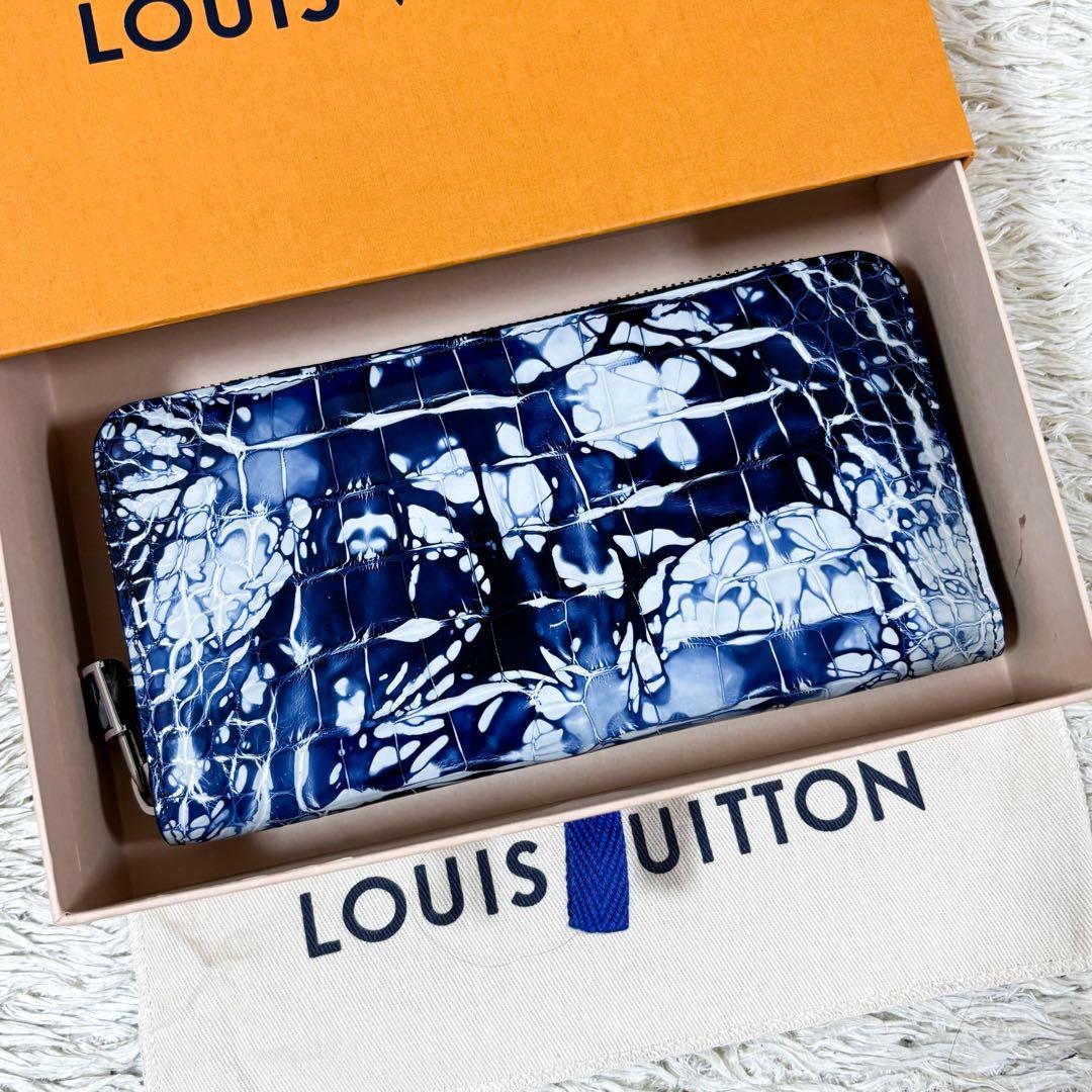 超希少【未使用】ルイヴィトン ジッピーウォレット クロコダイル ブルー ホワイト