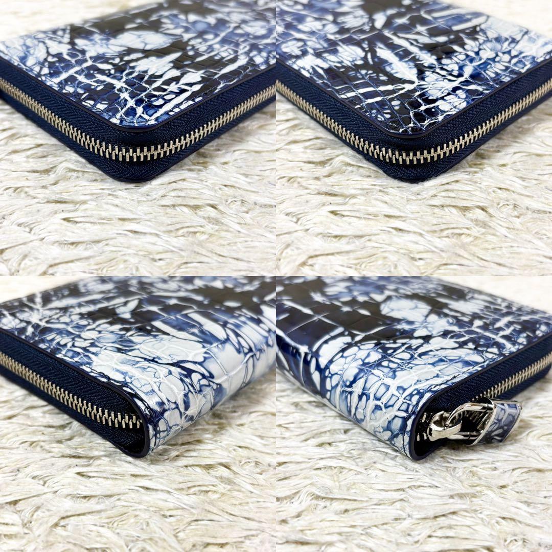超希少【未使用】ルイヴィトン ジッピーウォレット クロコダイル ブルー ホワイト