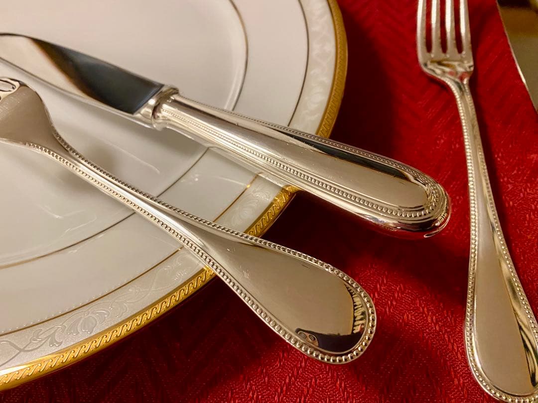 【上品なパール☆美品☆】クリストフル パール スタンダードカトラリー ペアセット