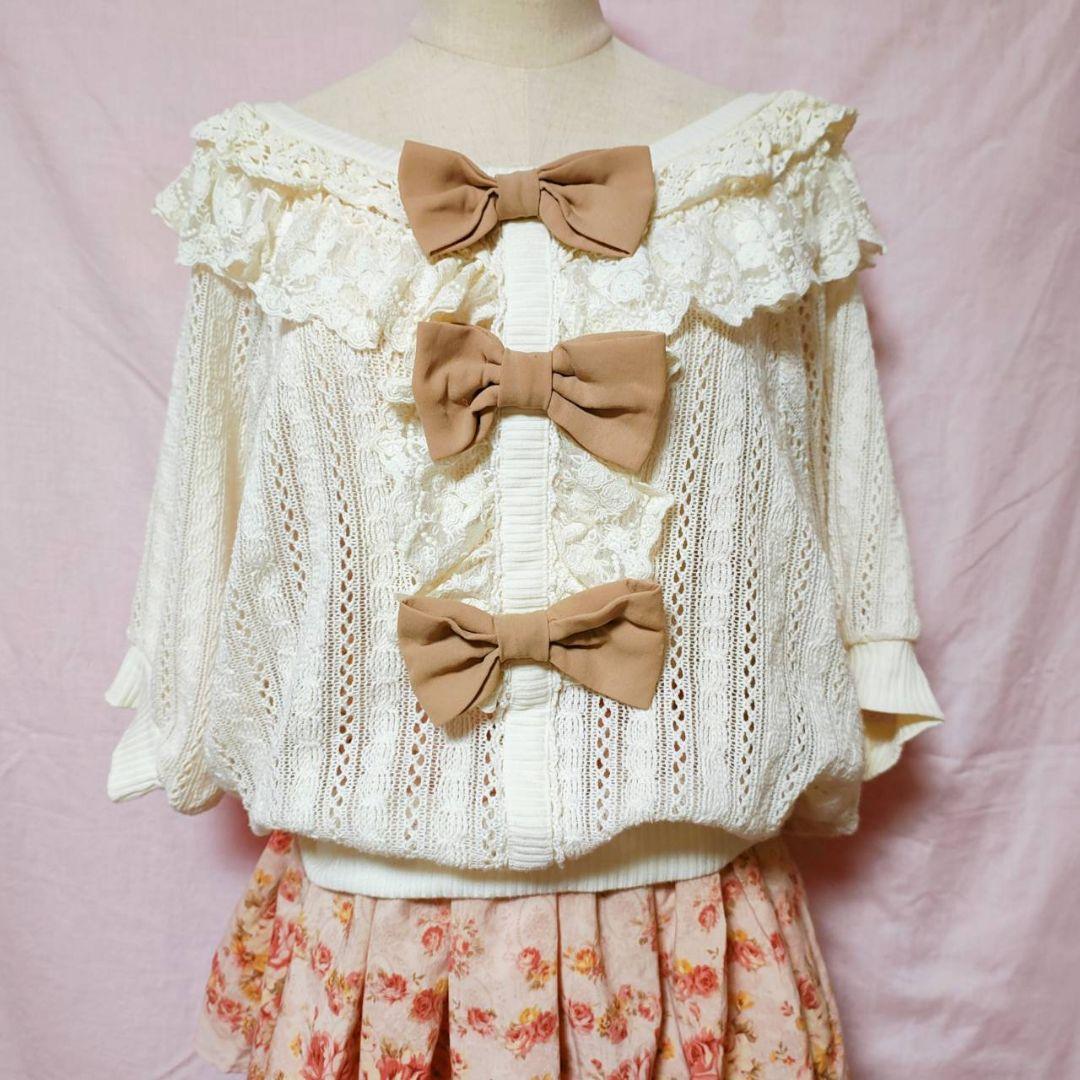 お寿司ページ　リズリサ リボンレーストップス 姫 平成ギャル 00s