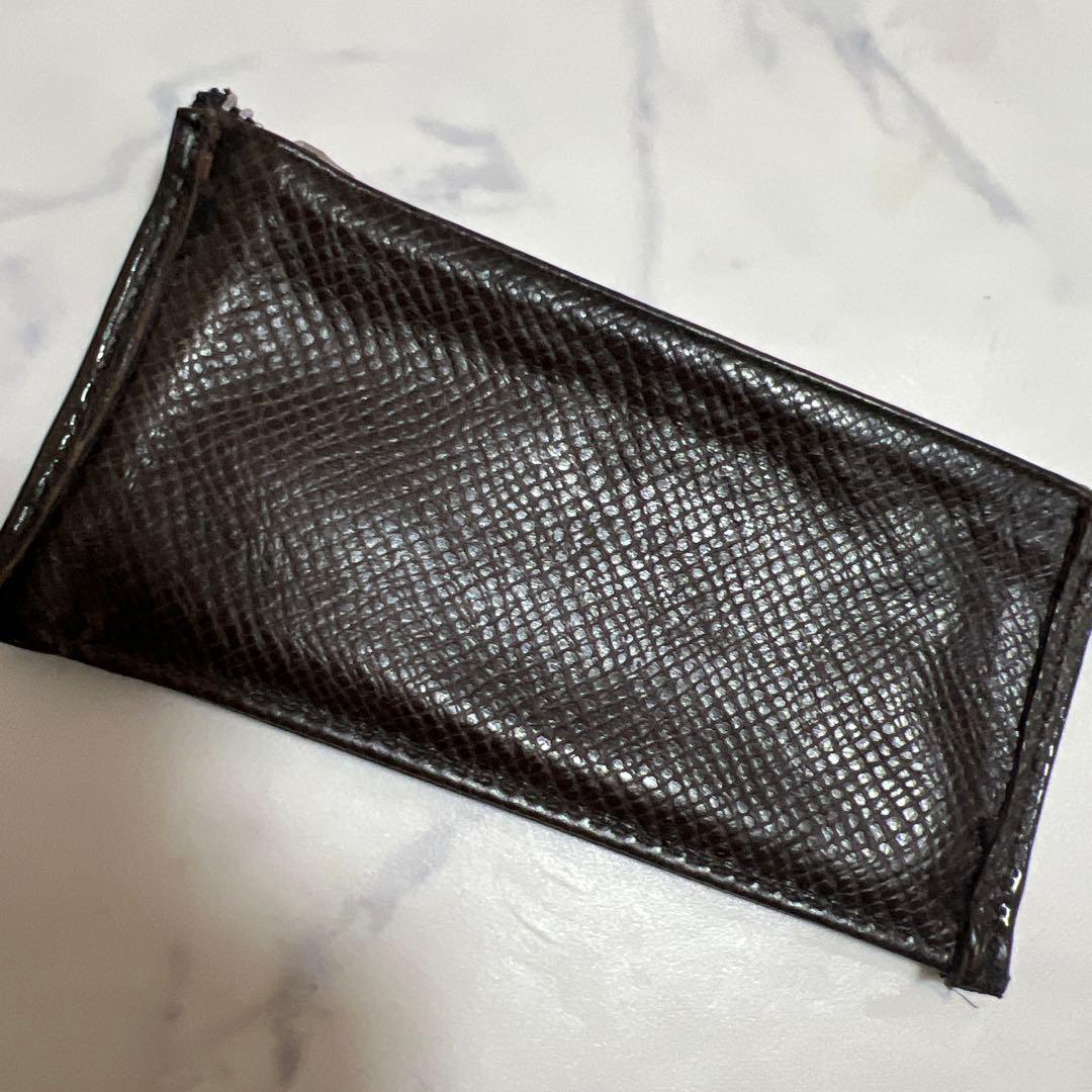 ぶ*ー様 ブラウンレザー ケース 型押しロゴ