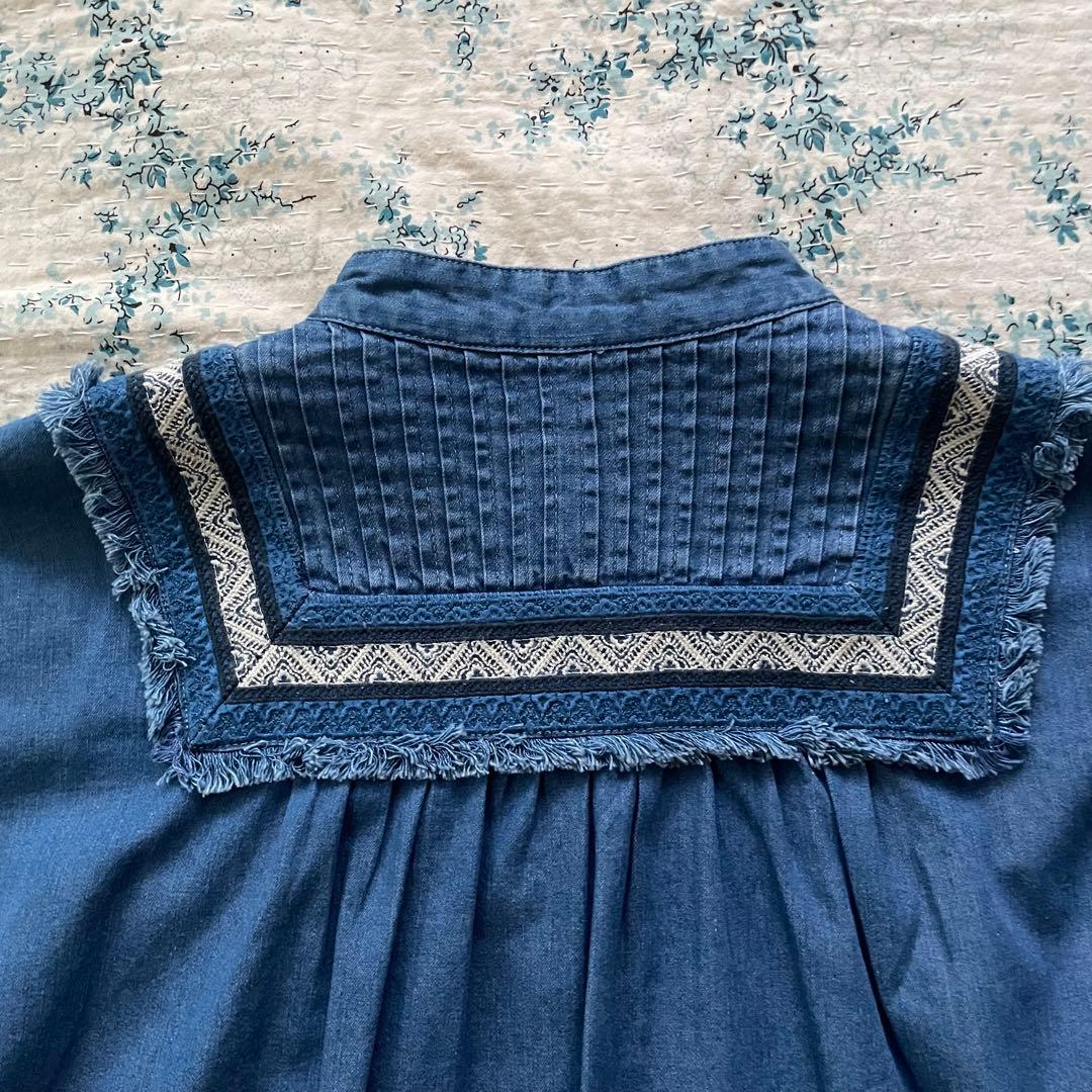 SOULEIADOラインエンブロイダリー ピンタックシャツ トゥモローランド