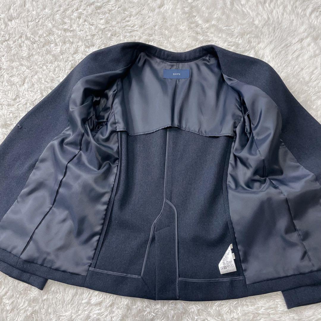 美品✨ シップス ノーカラー パンツ スーツ セットアップ 洗える 近年モデル