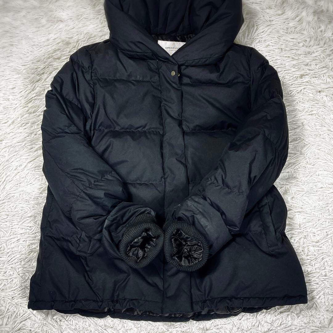 OPAQUE.CLIP ダウンジャケット　ショールカラー　ウォッシャブル　黒　L