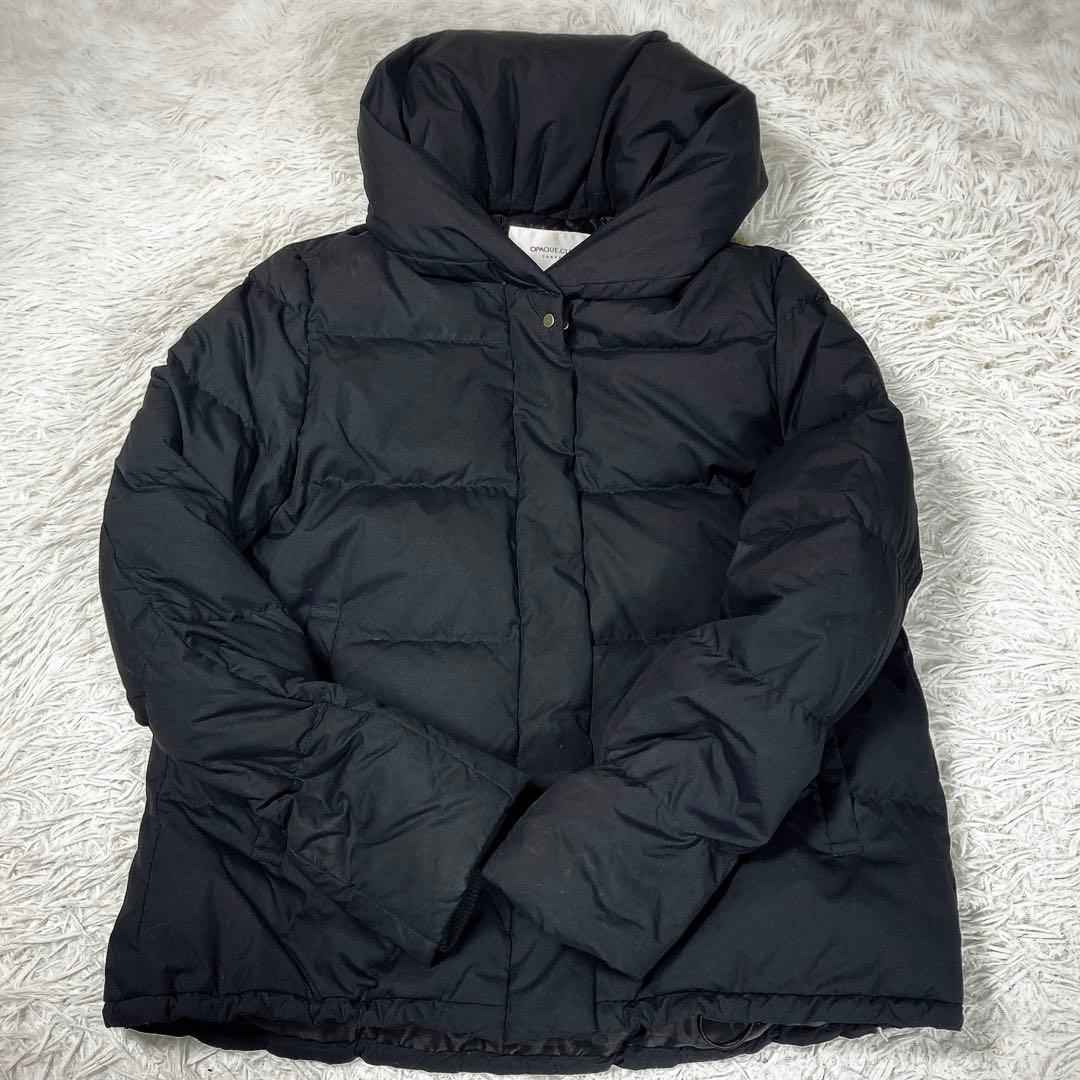 OPAQUE.CLIP ダウンジャケット　ショールカラー　ウォッシャブル　黒　L
