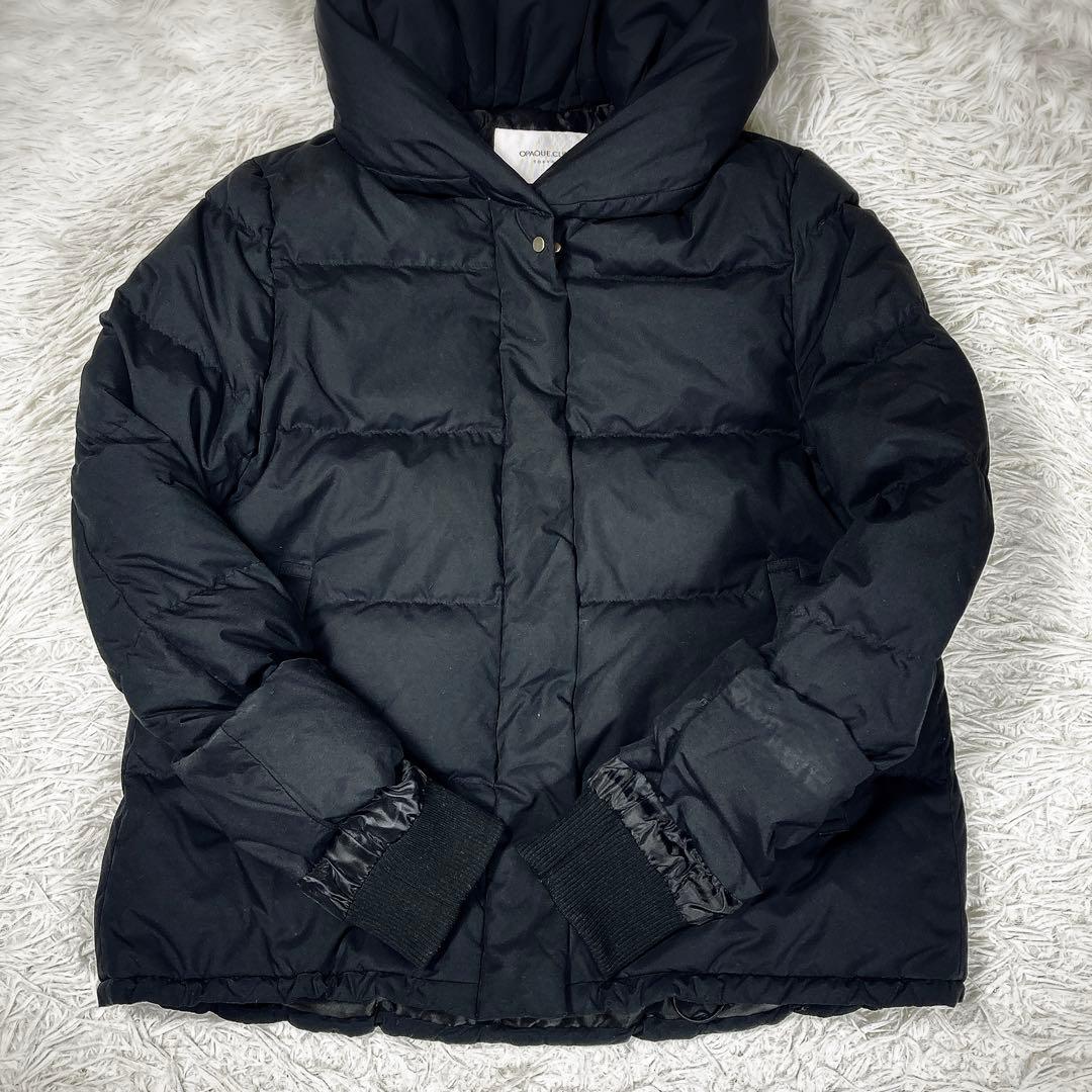 OPAQUE.CLIP ダウンジャケット　ショールカラー　ウォッシャブル　黒　L