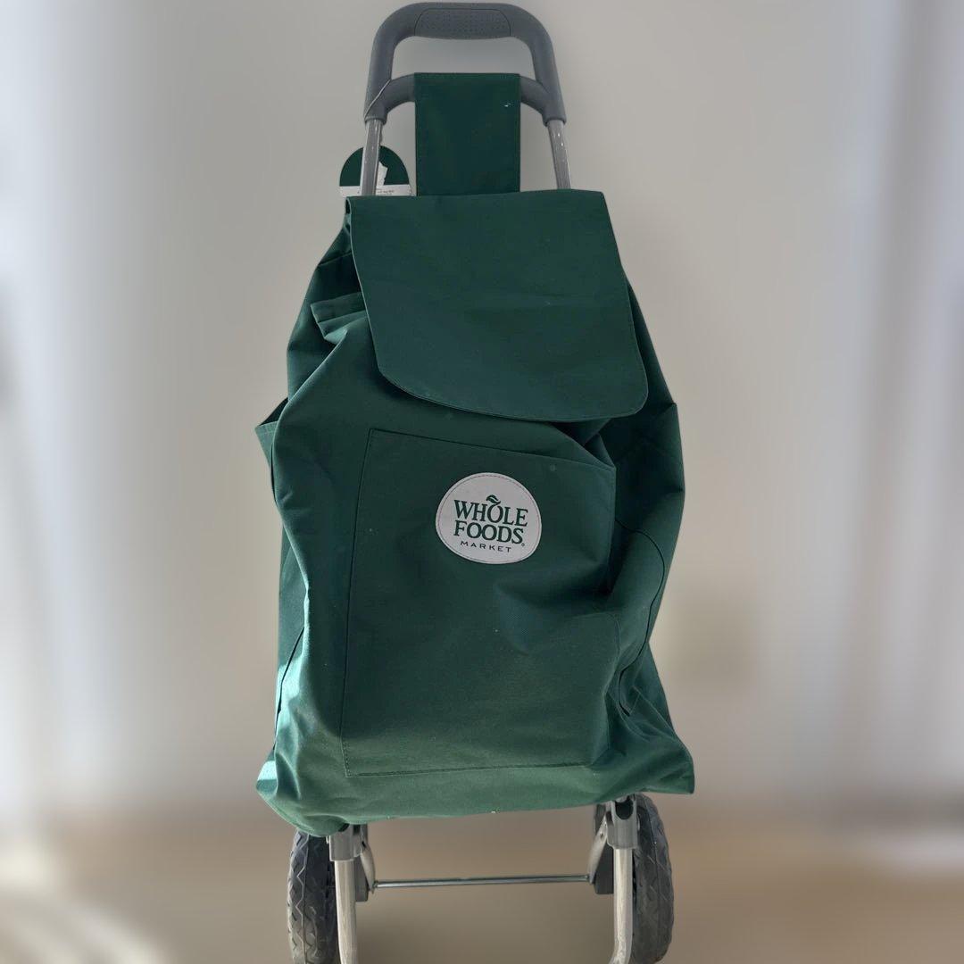Whole Foods 緑のトート型キャリーカート