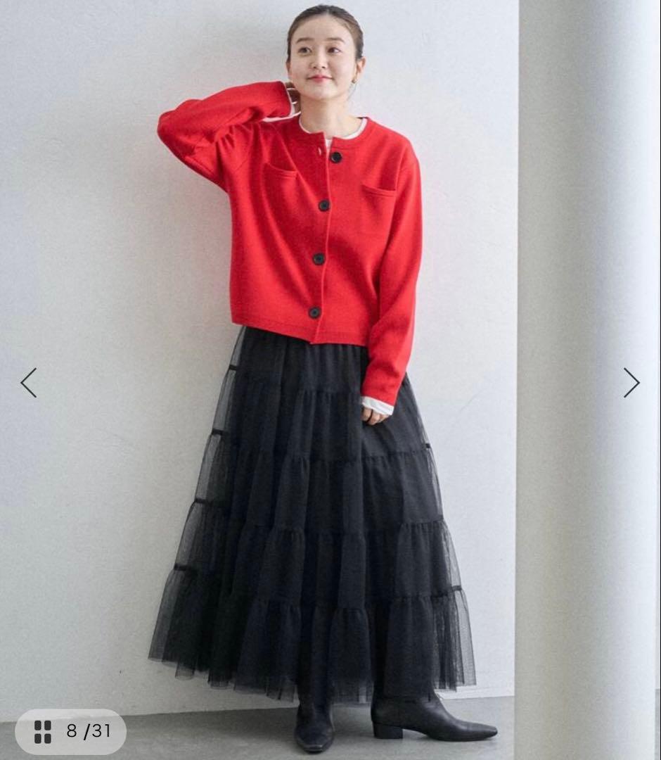 ブラック チュールロングスカート サイズ36