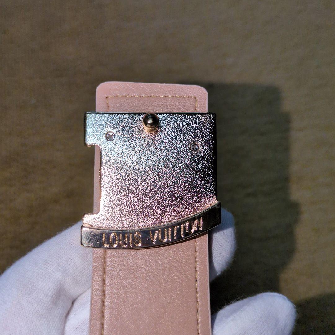 Louis Vuitton ネイビー レザーベルト ルイヴィトン LV