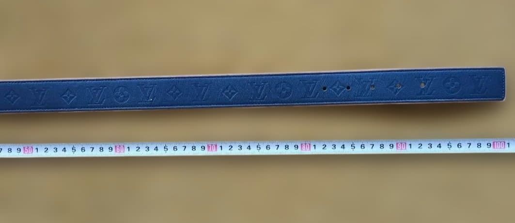 Louis Vuitton ネイビー レザーベルト ルイヴィトン LV