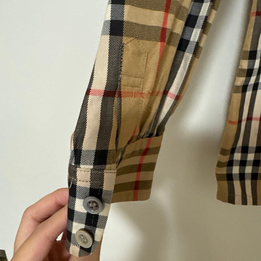 美品全体ロゴ　バーバリーBurberry 長袖ノバチェックシャツ　シャドーホース