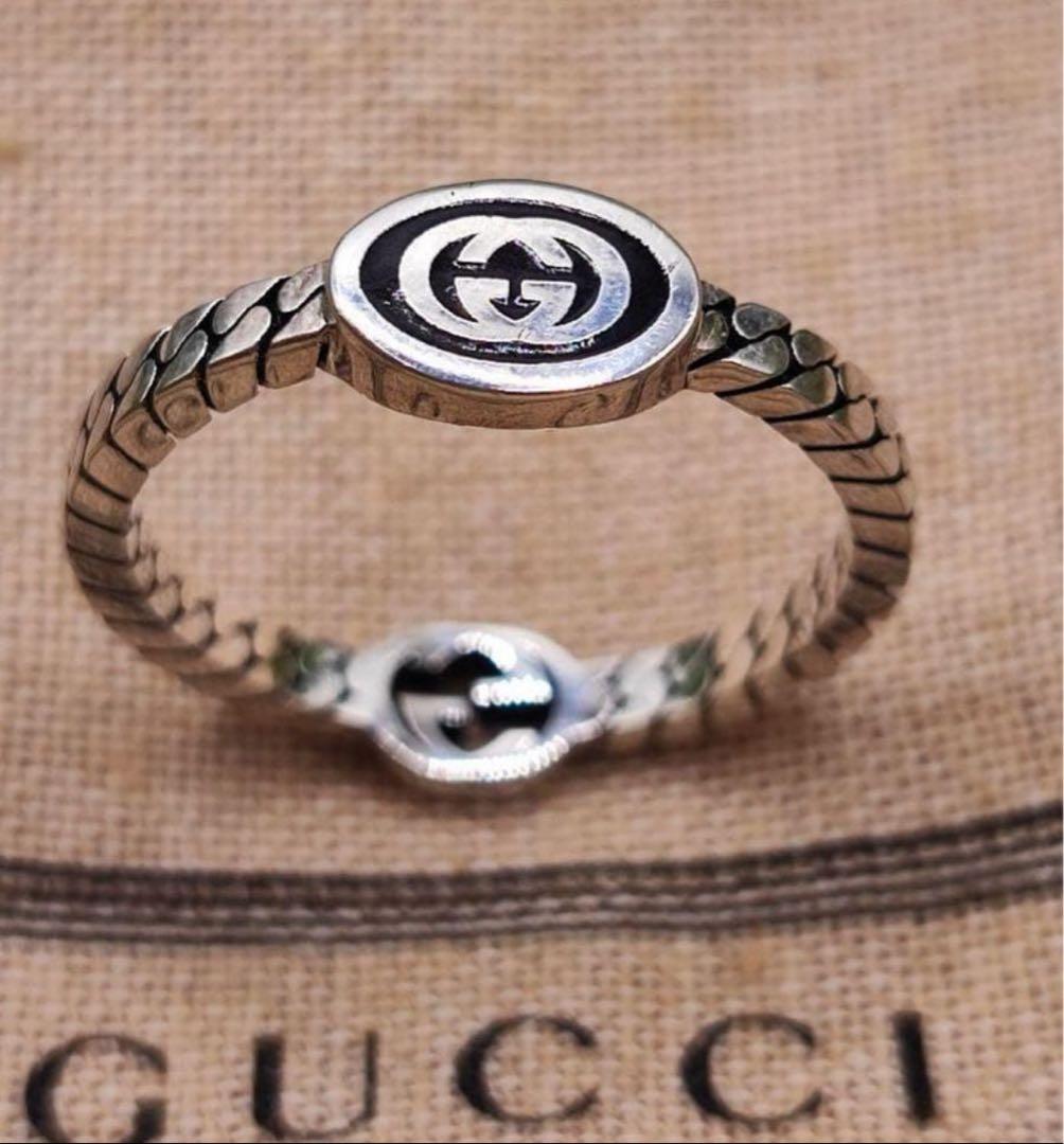 新品未使用 グッチ 二つのデザインが楽しめるGモチーフリング 25号