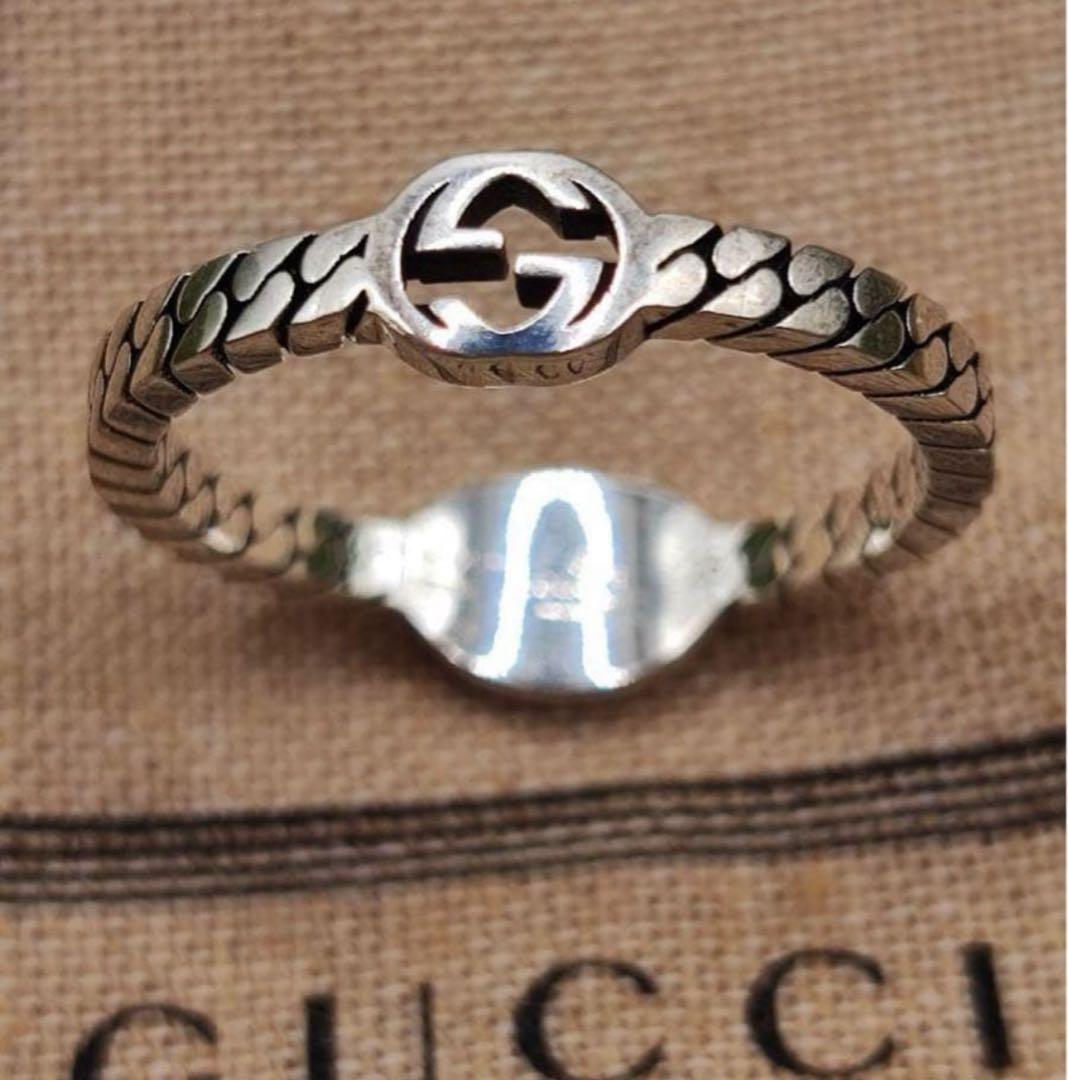 新品未使用 グッチ 二つのデザインが楽しめるGモチーフリング 25号