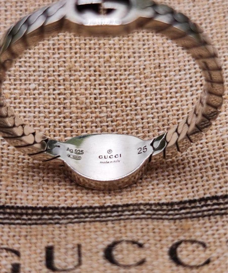 新品未使用 グッチ 二つのデザインが楽しめるGモチーフリング 25号