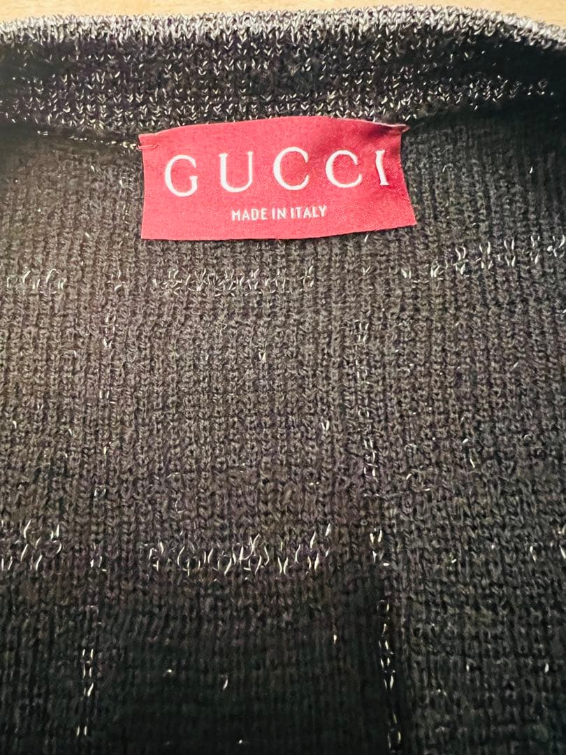 Gucci グッチ　ウール＆ラメ チェック ジャカード カーディガン