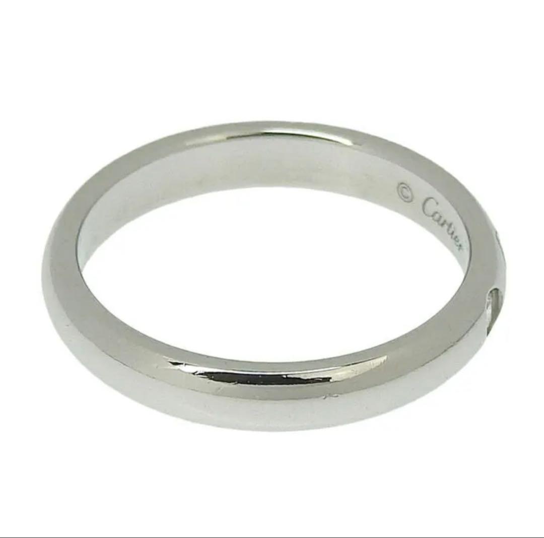 【極美品】CARTIER Cドゥカルティエ 1Pダイヤ プラチナリング 8号