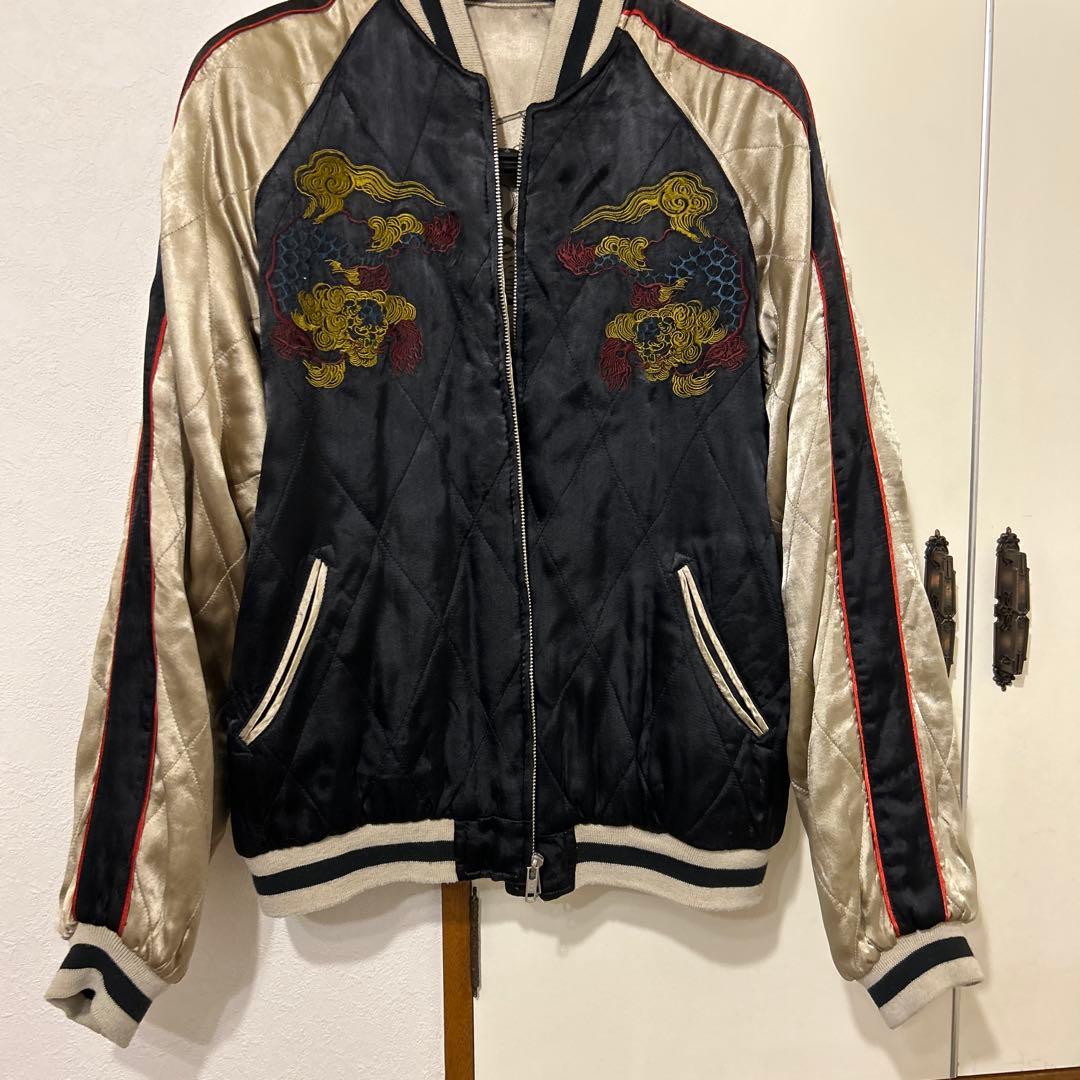 スカジャン Japanese classic script 花旅楽団リバーシブル