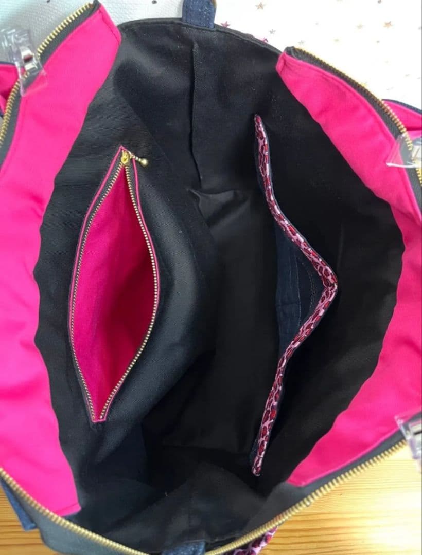 マリン大きめトートリメイクバッグ（LL）No.859☆ショルダー紐4cm